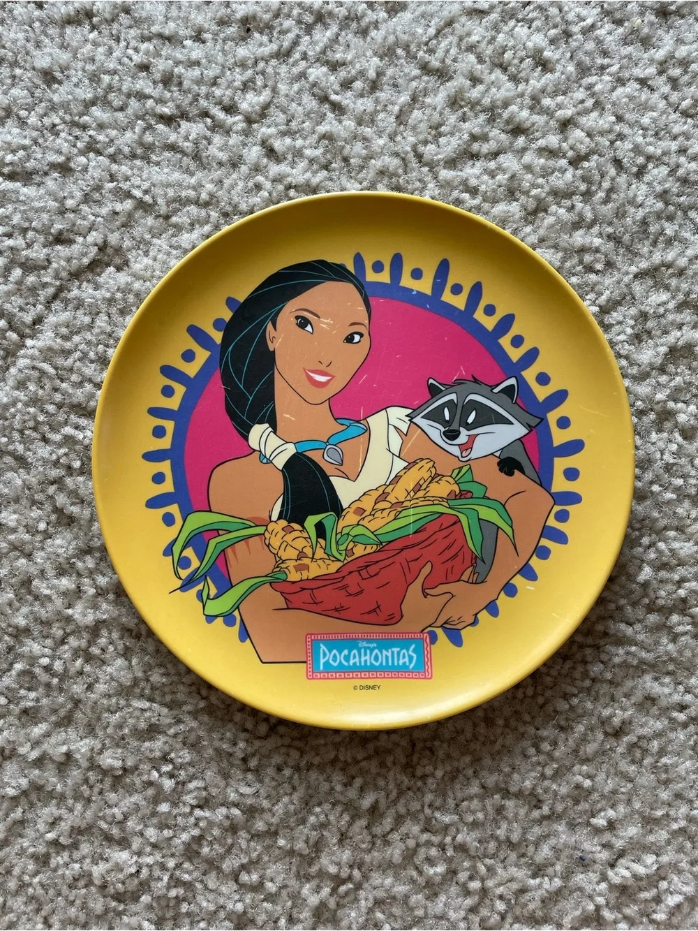 Disney Yellow Pocahontas Decorative Plate